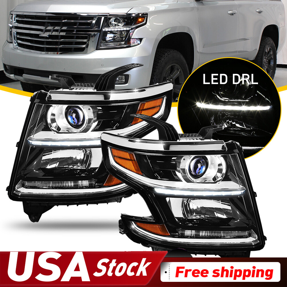 Driver Passenger + Halogen Headlight Assemblies Suburban for Chevrolet 2015-2017