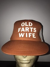 Vintage Baseball Cap Trucker Hat Snapback Mesh Old Farts Wife Funny Man Cave Lid