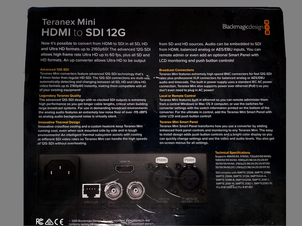 Blackmagic Design Teranex Mini HDMI to SDI 12G Converter CONVNTRM/AB/HSDI - Image 2 of 4