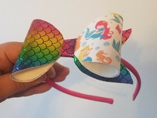 So Cute  Sparkly Mermaid Theme Headband. Hair Bow. L K  