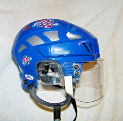 REEBOK 6K HOCKEY HELMET W/SHIELD,BLUE,NICE SHAPE,SMALL 6-3/8--7 LIKE AMERICANS