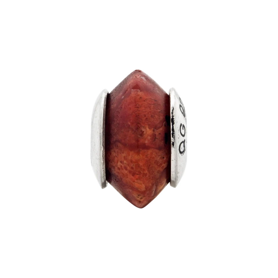 Bambus Koralle Perlen .925 Sterlingsilber Antik Veredlung - Bild 2 von 4