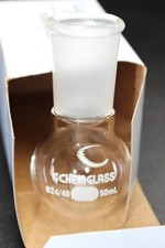 NEW 50mL Chemglass Single Neck RBF, 24/40 Outer Joint CG-1506-02