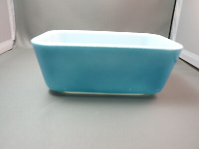 VTG PYREX Primary Colors Blue Refrigerator Dish USA Ovenware 0502 No Lid