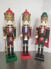 3 Changfa Craft Company Christmas Wooden Nut Crackers. 21.5" Tall Hand Painted 