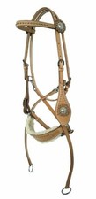 Hochwertige Gebisslose Western Trense 934, beige aus Leder incl. Zügel