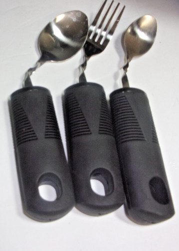 ADAPTIVE  Utensils for Hand Tremors Silverware for Parkinsons Patients LOT OF 3
