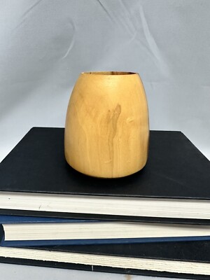 Artisan turned wood Bud Vase Box Elder Wood Jim Bewley PA Signed 2003