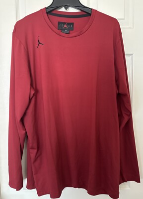 Jordan Dri-FIT Men s XL TEAM Long Sleeve Training Top Crimson Red DQ7901-613 NEW
