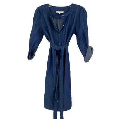LOFT Blue Shirt Dress Denim Long Sleeve | Button Closure XS | eBay