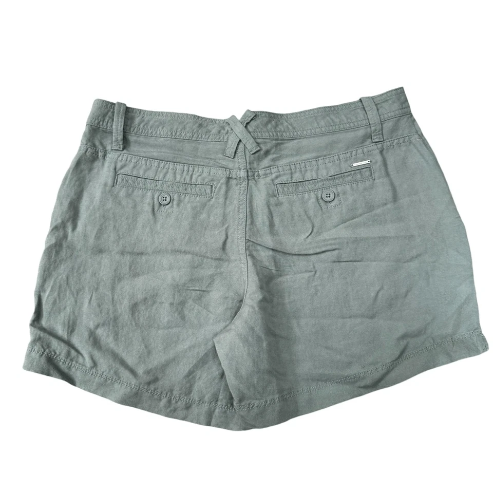 Pantalones Cortos Clásicos Calvin Klein Mezcla de Lino Color Salvia Talla 8 Foto 2 de 4