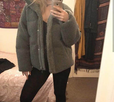 oversized fleece puffer jacket