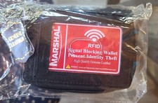 Marshal RFID leather wallet Black Women Zippered Pocket Purse