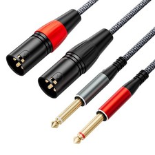 XLR Male to 1/4 inch TS Microphone Cable 3.3ft, 2 XLR Male to 2 x 1/4 inch 6....