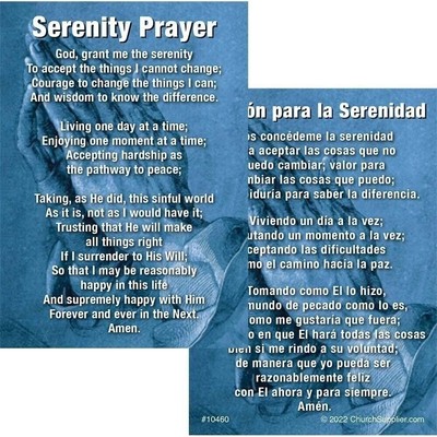 Bilingual Serenity Prayer Pocket Card - Pack of 100 Cards