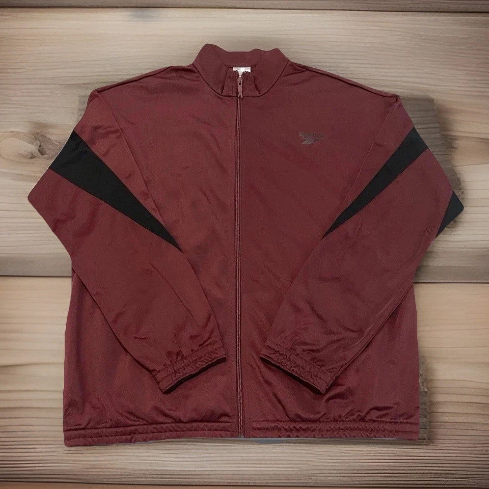 Reebok Adult Track Jacket Identity Vector Tracktop Maroon-Full Zip S~ XL Maroon - Image 2 of 4