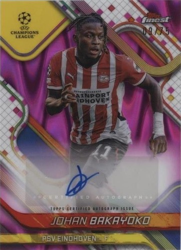 Henrik Larsson 2024-25 Topps Finest UEFA Club /75 Magenta Auto BA