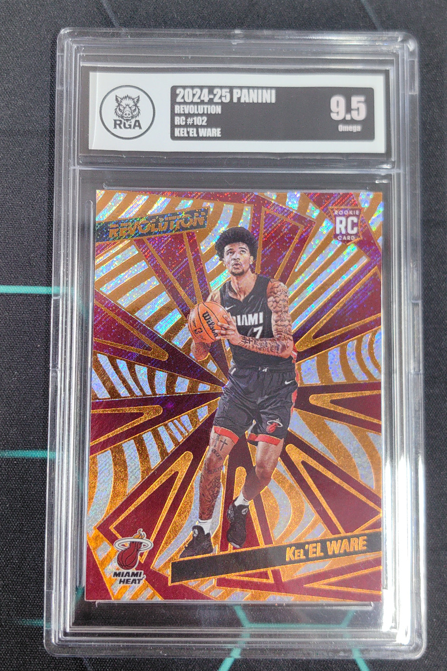 2024-25 Panini Revolution Kel'el Ware Rookie RC #102 Miami Heat RGA 9.5