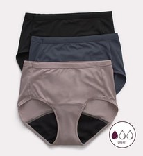 Hanes 40FDL3 Comfort Period Light Brief Panty - 3 Pack