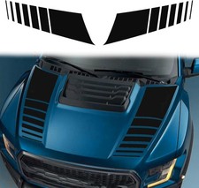 Compatible with 2PCS Car Hood Cover Vinyl Stripe Stickers Racing Color: Black