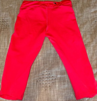 Hind Women's Pink Ruched Side Capri Running Leggings - Small