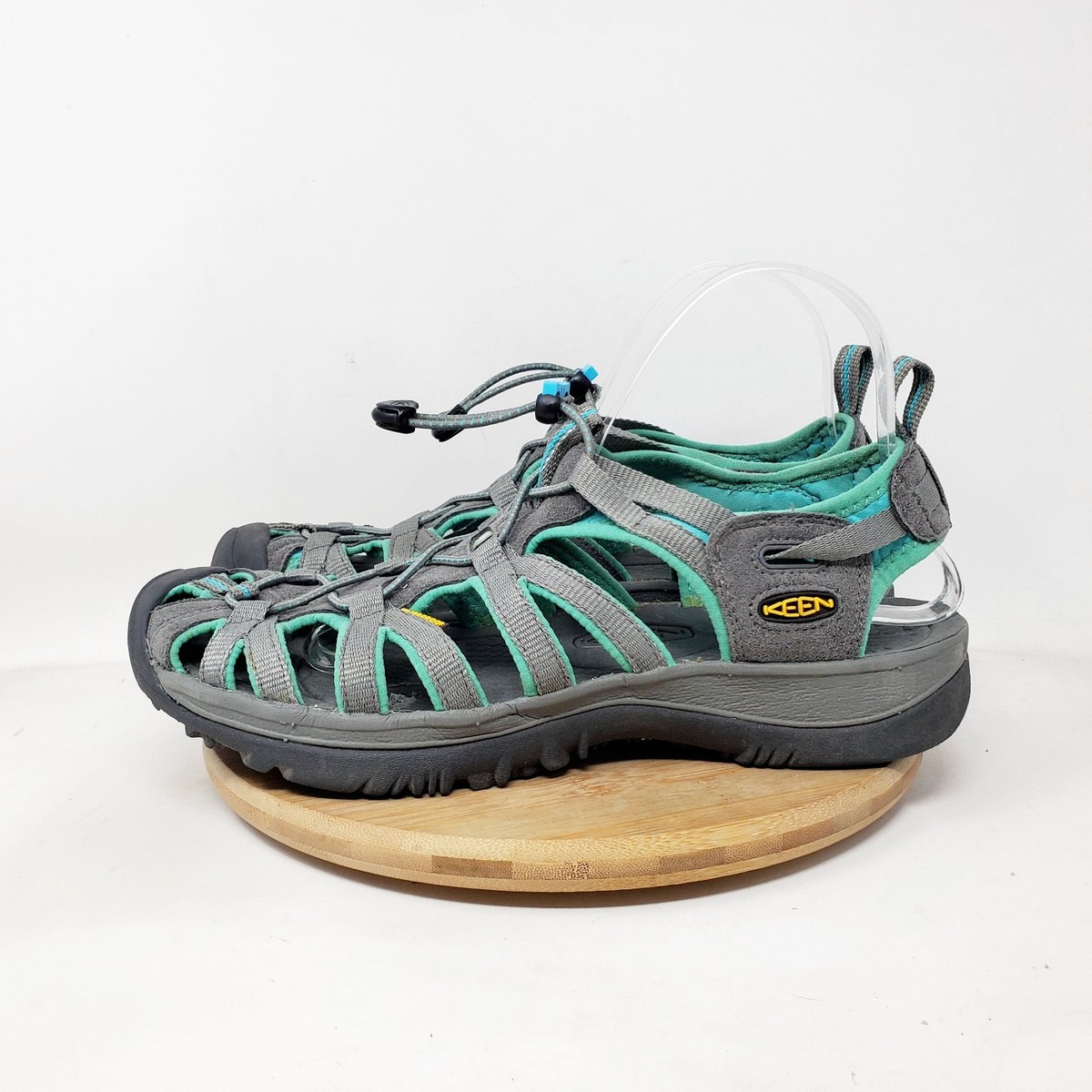 KEEN Whisper Sandals Womens 10 Grey Blue Water Hiking Sport Straps Shoes