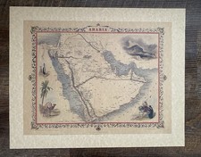 Vintage Reproduction 1851 John Tallis "Arabia" Map Art Print - Lynda Parker