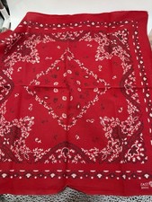 Vintage Red Bandana Lot Made in USA Trunk Up 9 Piece Distressed Broken In 15 in