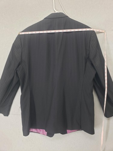 Sean John Blazer Jacket Mens 46R Black Pinstripe Two Button Suit Coat Dressy - Picture 17 of 22
