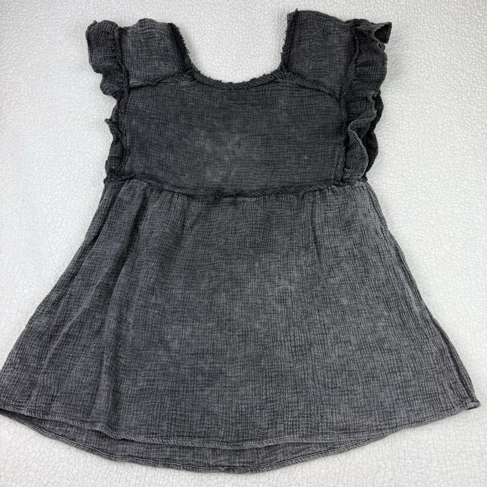 Rustic Rack Blouse Boho Cottage Core Flutter Slee… - image 5