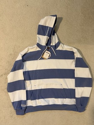 Barbarian Kangaroo Pouch Hoops Rugby Hoodie, Size XL, Color: White/Columbia