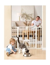 Babelio Baby Gate with Adjustable Cat Door,29-43" Auto Close Durable Pet door...