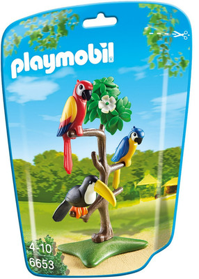 Playmobil Papageien mit Tukan im Baum 6653 Neu & OVP Zoo Tierpark Wild Life