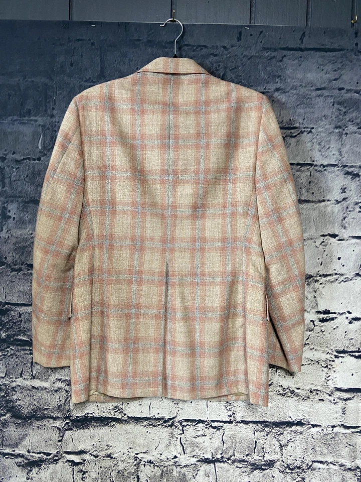 Rogers Peet Blazer Mens Small S37 Plaid Wool Silk Blend Sport Coat - Image 3 of 4