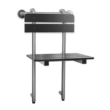 Seachrome Profile Folding Shower Bench Seat with Grab Bar, Backrest