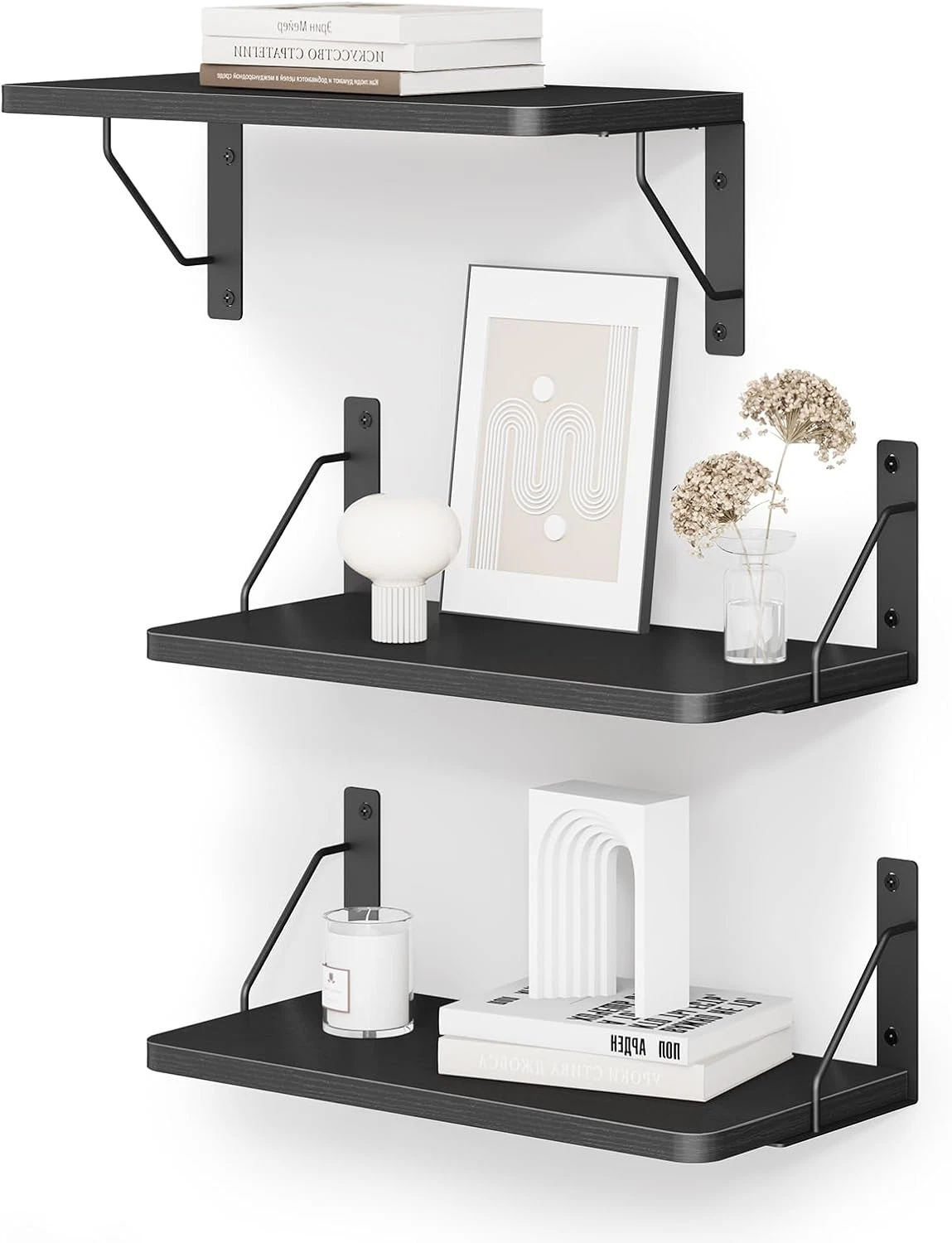 Wooden Floating Shelves for Wall, Floating Shelf for Bedroom Kitchen Decor, Wall