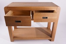 Anacapri Oak Console Table With 2 Drawers - ANA-06 - ** PRE-ASSEMBLED **