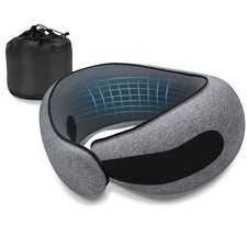 Dujuanus Neck Travel Pillows for Airplanes Memory Foam Comfort Grey