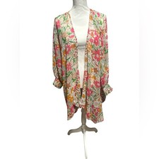 NWT Cato Floral Plus Size Kimono with Pink and Orange