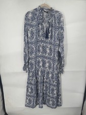 Vici Floral Paisley Bohemian Maxi Dress Women M Blue Floral Cottage Beach Artsy