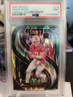 2024 Panini Select - Premier Level Drake Maye #113 Green & Yellow Shock Prizm RC