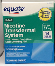 Equate Stop Smoking Patch 14 Clear Patches Step 1 - 21 mg Exp 09/2028