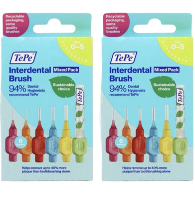TePe Interdentalbürsten verschiedene Größen 0-5 - 2×6er Pack (insgesamt 12 Bürsten)