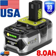 For RYOBI P108 18V 8.0Ah 8Ah High Capacity Battery 18Volt Lithium-Ion Battery A 