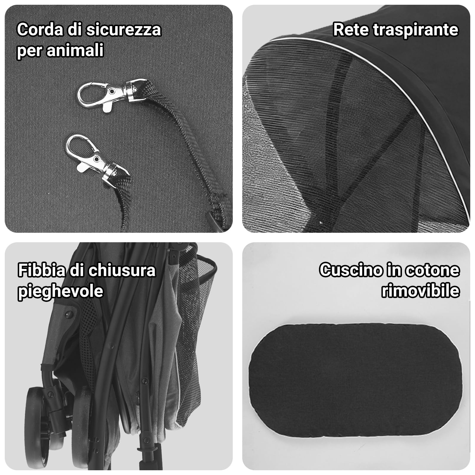 Passeggino pieghevole per animali domestici foto 4