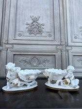 ATEMBERAUBENDES Paar antike um 1898. MOORE BROS. Cherub KAKTUS Schalen MITTELST&Uuml;CK
