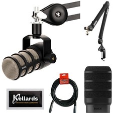 Rode PodMic Dynamic Microphone Bundle with PSA1 Pro Studio Arm and WS14 Pop Filt