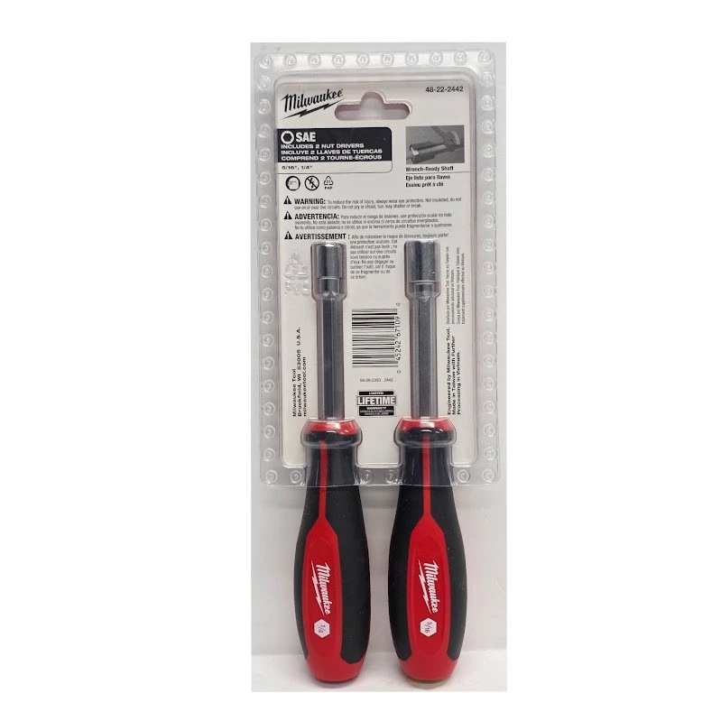 Milwaukee 48-22-2442 SAE HollowCore 1/4 and 5/16 Nut Driver Set - 2 PC - Image 2 of 2