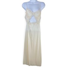Vintage Y2K Victorias Secret Maxi Slip Dress Lace Bridal Small Ivory Open Back