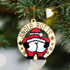 Funny Christmas Ornaments 2025 - White Elephant Gifts for Adults, Wooden Christm